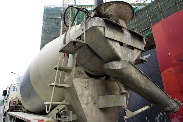 stock image Truck-concrete mixer on construction site