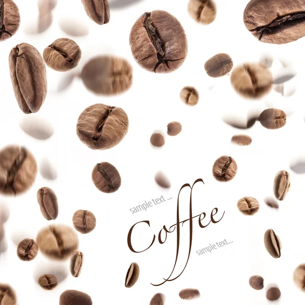 Granos de café voladores — Foto de Stock