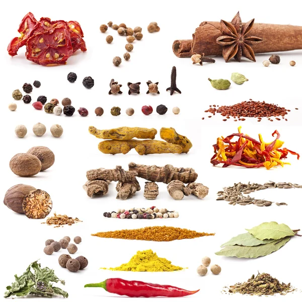 Verschillende kruiden en specerijen — Stockfoto