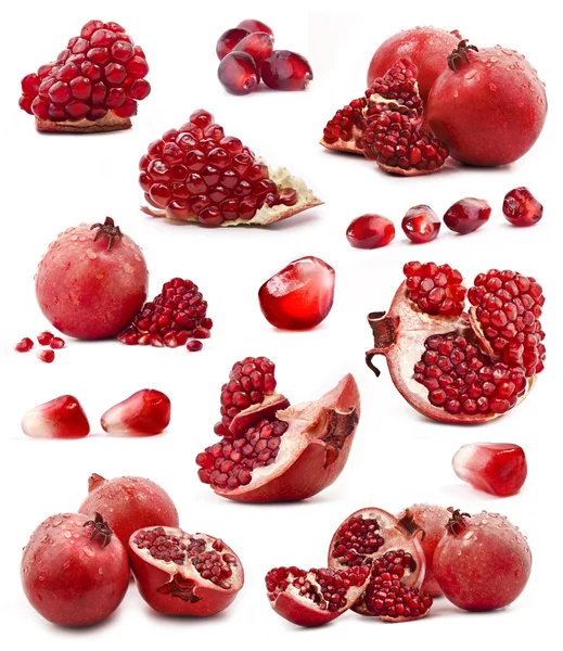 Collection of red pomegranate fruits Stock Photo