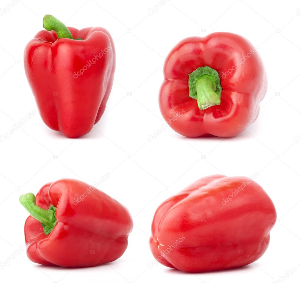 Collection of red bell peppers