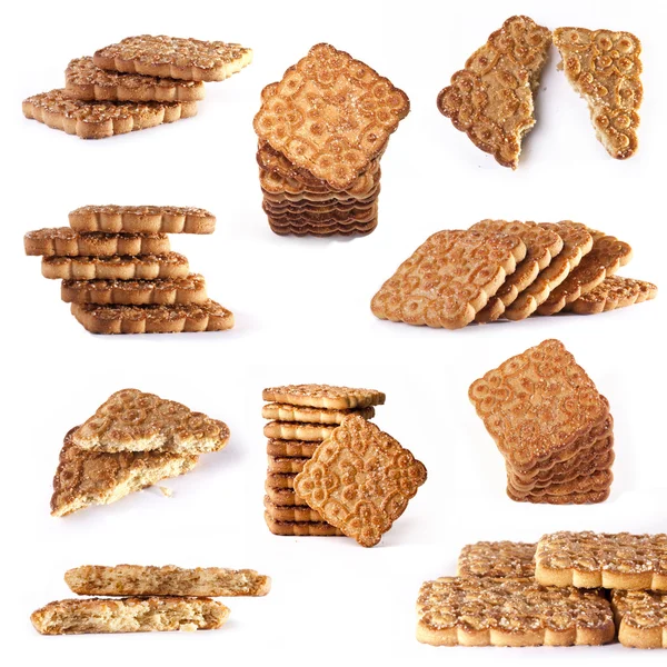 Collectie shortbread koekjes op witte achtergrond — Stockfoto