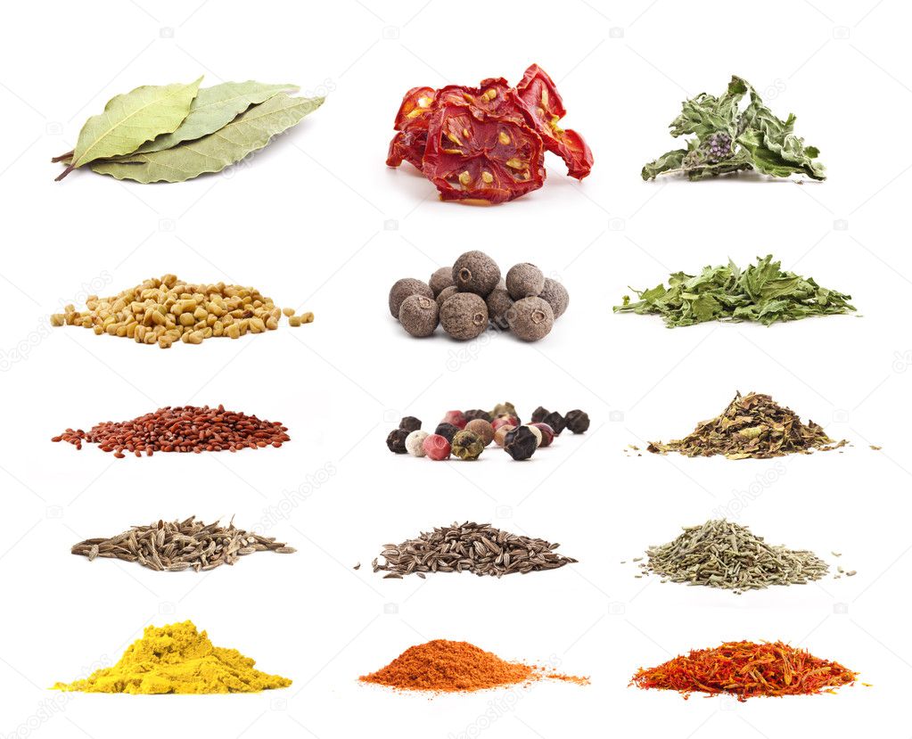 Collection of spices and herbs
