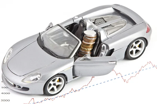 Money In Control of Car — Stock Photo, Image