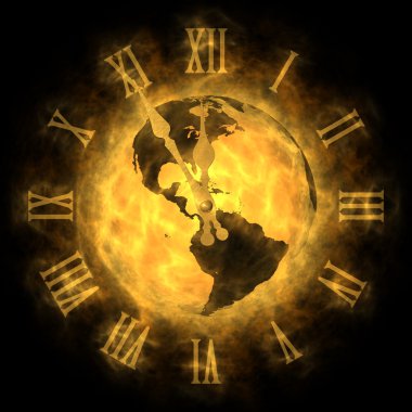 Cosmic time - global warming and climate change - America clipart