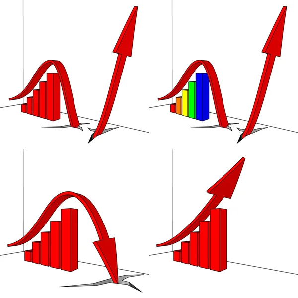 stock image Bar graph with an arrow