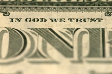 In God we trust - banknote one dollar clipart