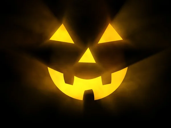 Halloween face with glowing rays of light — Stock Photo, Image