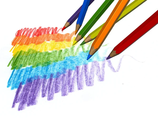 Renkli kalemler hata — Stok fotoğraf
