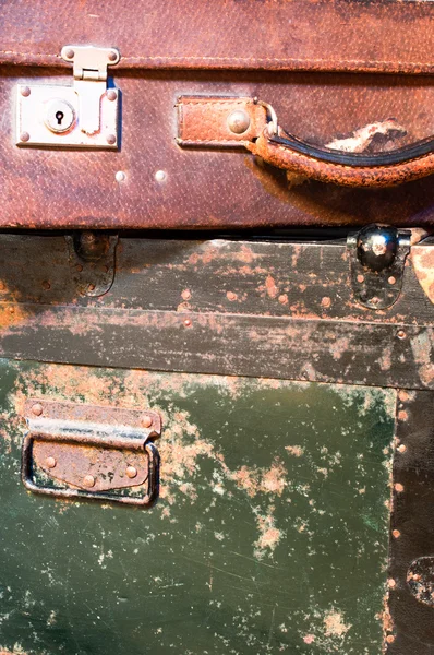 Old worn suitcases — Stock Photo, Image