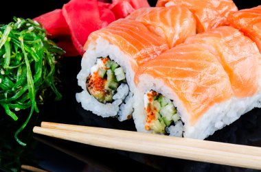 Roll made of salmon clipart