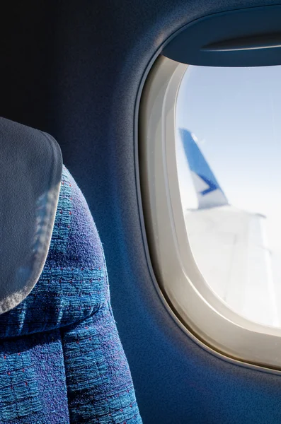 Assento de passageiro em um avião de perto — Fotografia de Stock