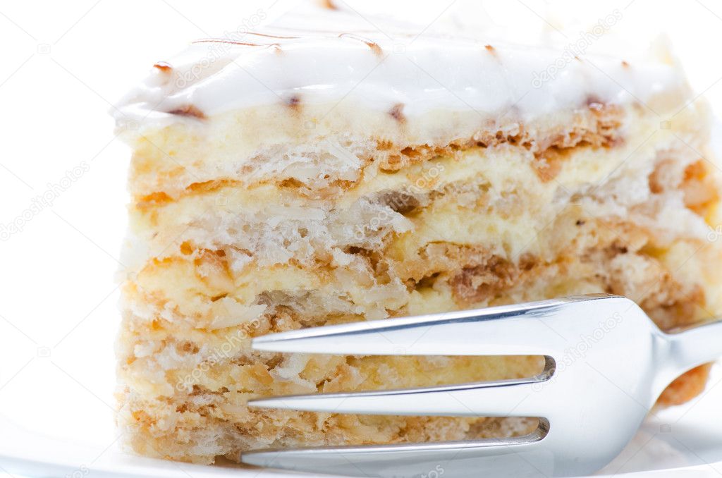 Slice of almond cake