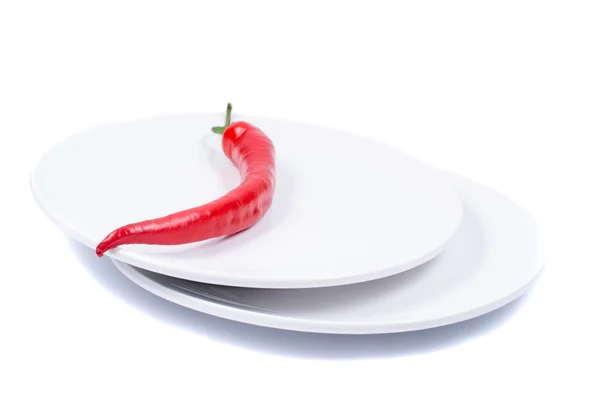Chili pepper on plate — Stock Photo, Image