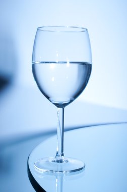 Masanın üzerinde bir bardak beyaz şarap.