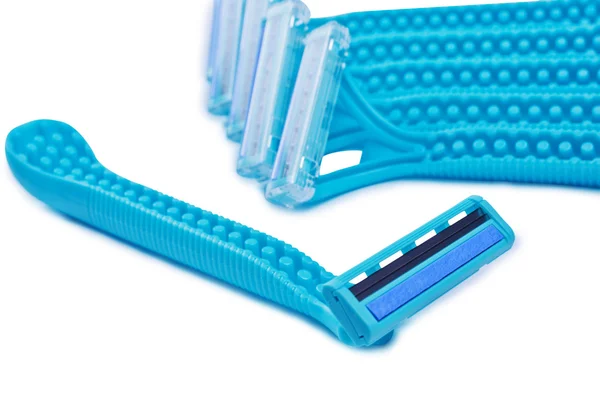 Bunch of blue razors — Stock Photo, Image
