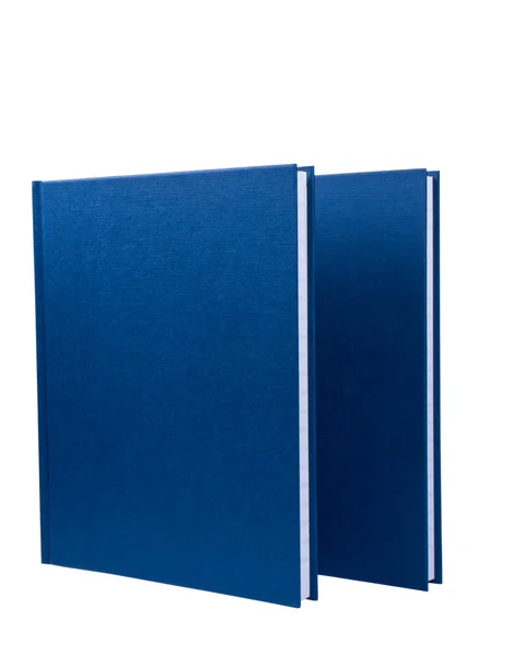 Dwa notesy niebieski na białym tle — Zdjęcie stockowe