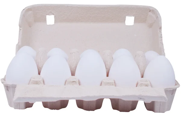 Witte eieren geïsoleerd — Stockfoto