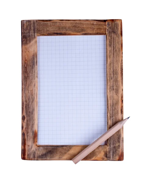Quadro e lápis de madeira — Fotografia de Stock