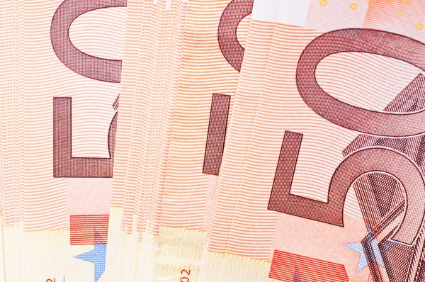 50 banknotów euro — Zdjęcie stockowe