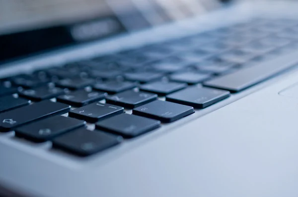 stock image Keyboard of aluminum laptop