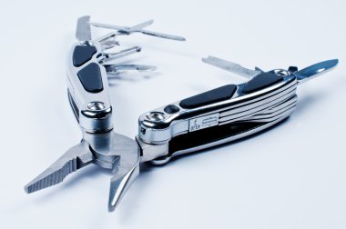 Multi tool on white background clipart