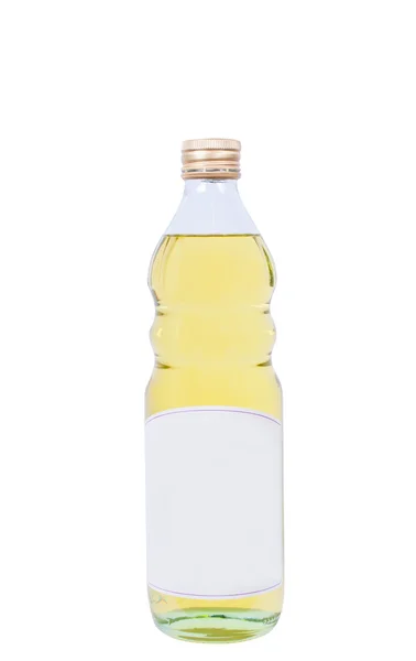 Bottiglia piena di olio isolato — Foto Stock
