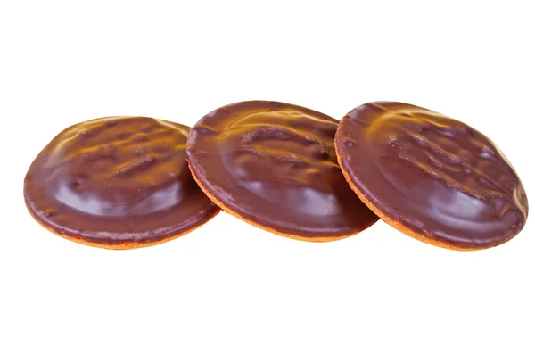Шоколадные печенье изолированный фон закрыть — стоковое фото