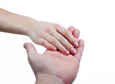 Man holding woman's hand isolated clipart