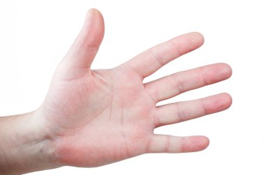 Mens palm with fingers spread clipart