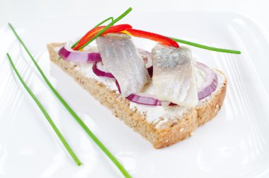 Sandwich with herring bites clipart