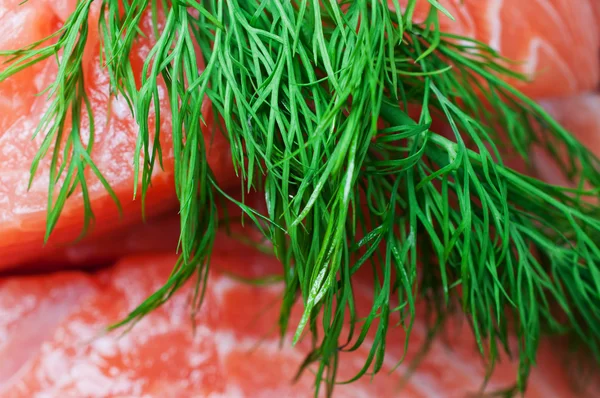 Dill and salmon background