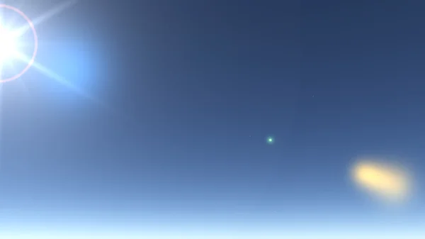 Soleil avec fusée éclairante — Photo