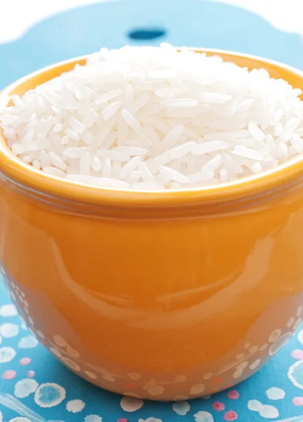 Rice in yellow bowl — Stock Photo, Image