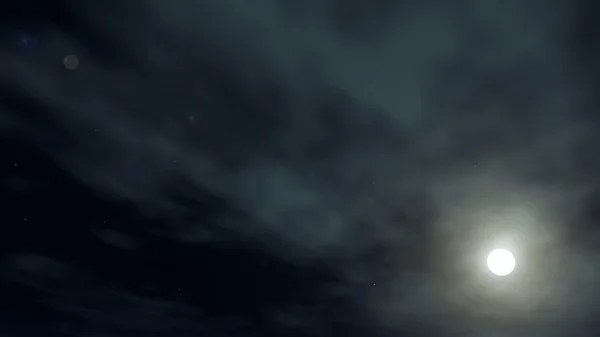 Nachtelijke hemel met maan — Stockfoto