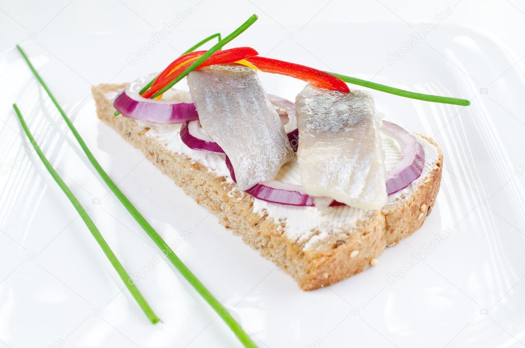 Sandwich with herring bites