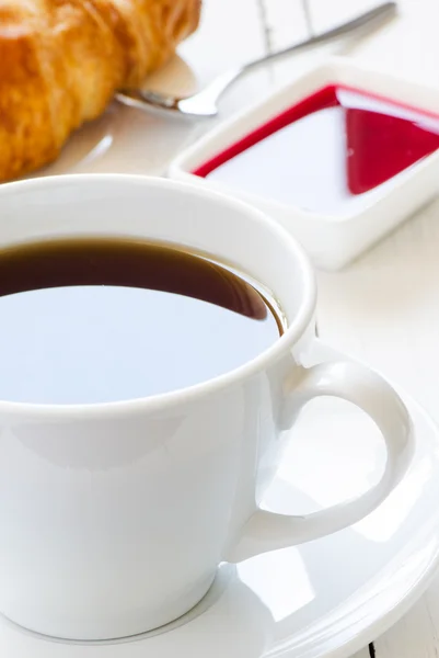 Koffie jam croissant — Stockfoto