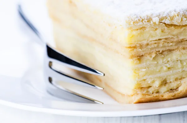 Close up cake and fork — Stock Photo, Image