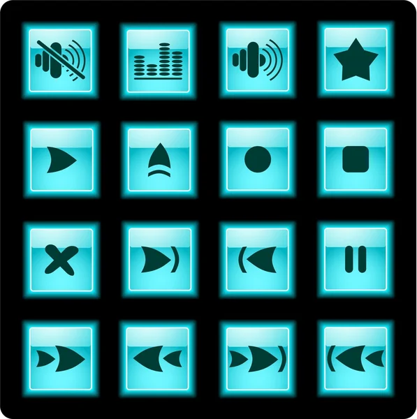 Iconos del reproductor multimedia — Archivo Imágenes Vectoriales