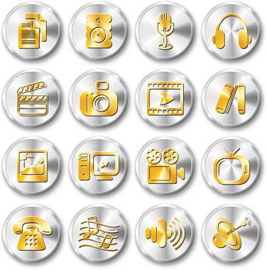 Media icons clipart