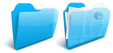 Blurry transparent blue folder vector icon clipart