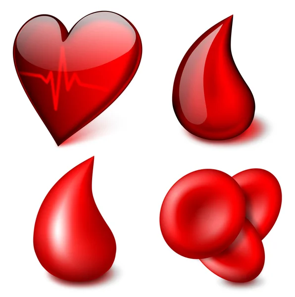 Krew medyczny wektorowe ikony — Wektor stockowy