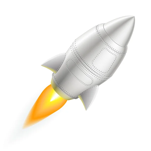 Metal rocket icon — Stock Vector