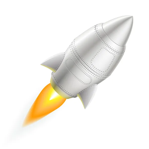 stock vector Metal rocket icon