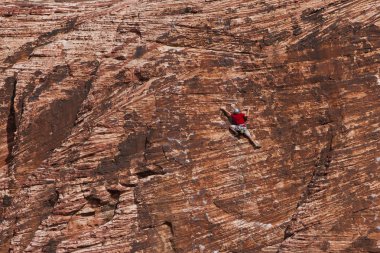 Rock climbing in Red Rock Canyon, Nevada. clipart