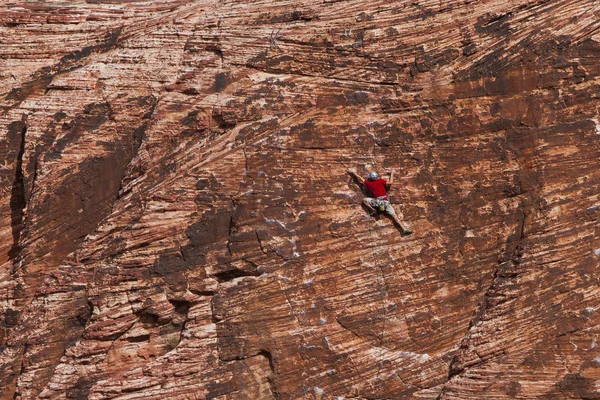 stock image Rock climbing in Red Rock Canyon, Nevada.