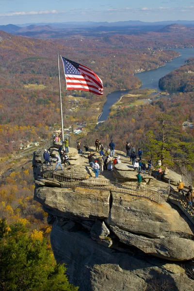 Chimney rock in North Carolina - popular tourist destination in — Stock Photo, Image