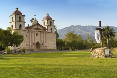 The historic Santa Barbara Mission in California, USA clipart