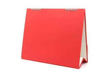 izole üzerinde beyaz arka plan ile kırmızı boş masaüstü takvim