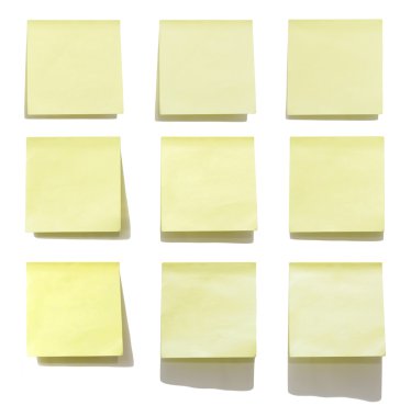 Sarı Not sopa üzerinde izole beyaz arka plan